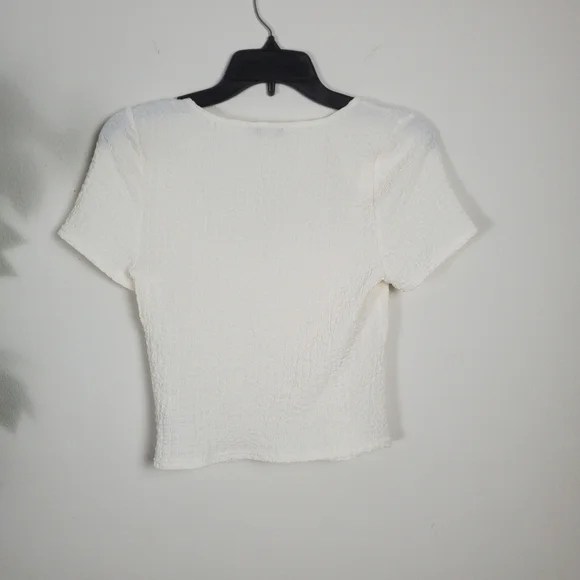 Madewell Popcorn Top Short Sleeve Square Neck Blouse Medium - Picture 7 of 9